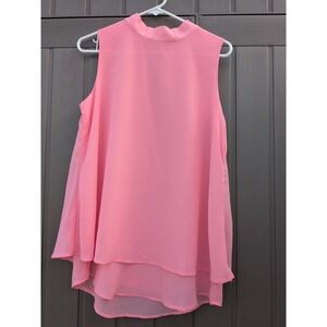 Simply Noelle Women's Sz S/M‎ Sleeveless Blouse Pink Layered Top NEW